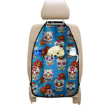 Rose Sugar Skull Pattern Print Car Seat Organizers