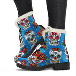 Rose Sugar Skull Pattern Print Comfy Boots GearFrost
