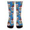 Rose Sugar Skull Pattern Print Crew Socks