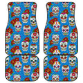 Rose Sugar Skull Pattern Print Front and Back Car Floor Mats
