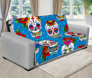 Rose Sugar Skull Pattern Print Futon Protector