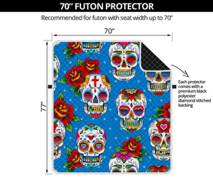 Rose Sugar Skull Pattern Print Futon Protector