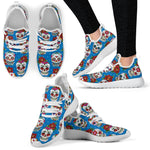 Rose Sugar Skull Pattern Print Mesh Knit Shoes GearFrost