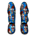 Rose Sugar Skull Pattern Print Muay Thai Shin Guards