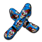 Rose Sugar Skull Pattern Print Muay Thai Shin Guard
