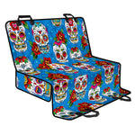 Rose Sugar Skull Pattern Print Pet Car Back Seat Cover