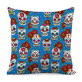 Rose Sugar Skull Pattern Print Pillow Cover