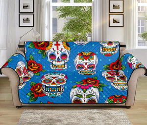 Rose Sugar Skull Pattern Print Sofa Protector