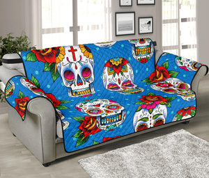 Rose Sugar Skull Pattern Print Sofa Protector