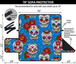 Rose Sugar Skull Pattern Print Sofa Protector