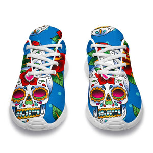 Rose Sugar Skull Pattern Print Sport Shoes GearFrost