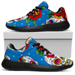 Rose Sugar Skull Pattern Print Sport Shoes GearFrost