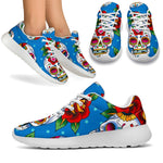 Rose Sugar Skull Pattern Print Sport Shoes GearFrost