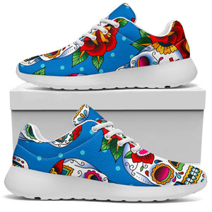 Rose Sugar Skull Pattern Print Sport Shoes GearFrost