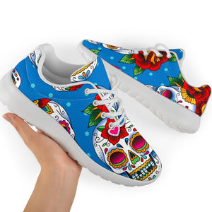 Rose Sugar Skull Pattern Print Sport Shoes GearFrost