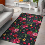 Roses Floral Flower Pattern Print Area Rug GearFrost