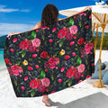 Roses Floral Flower Pattern Print Beach Sarong Wrap