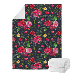 Roses Floral Flower Pattern Print Blanket