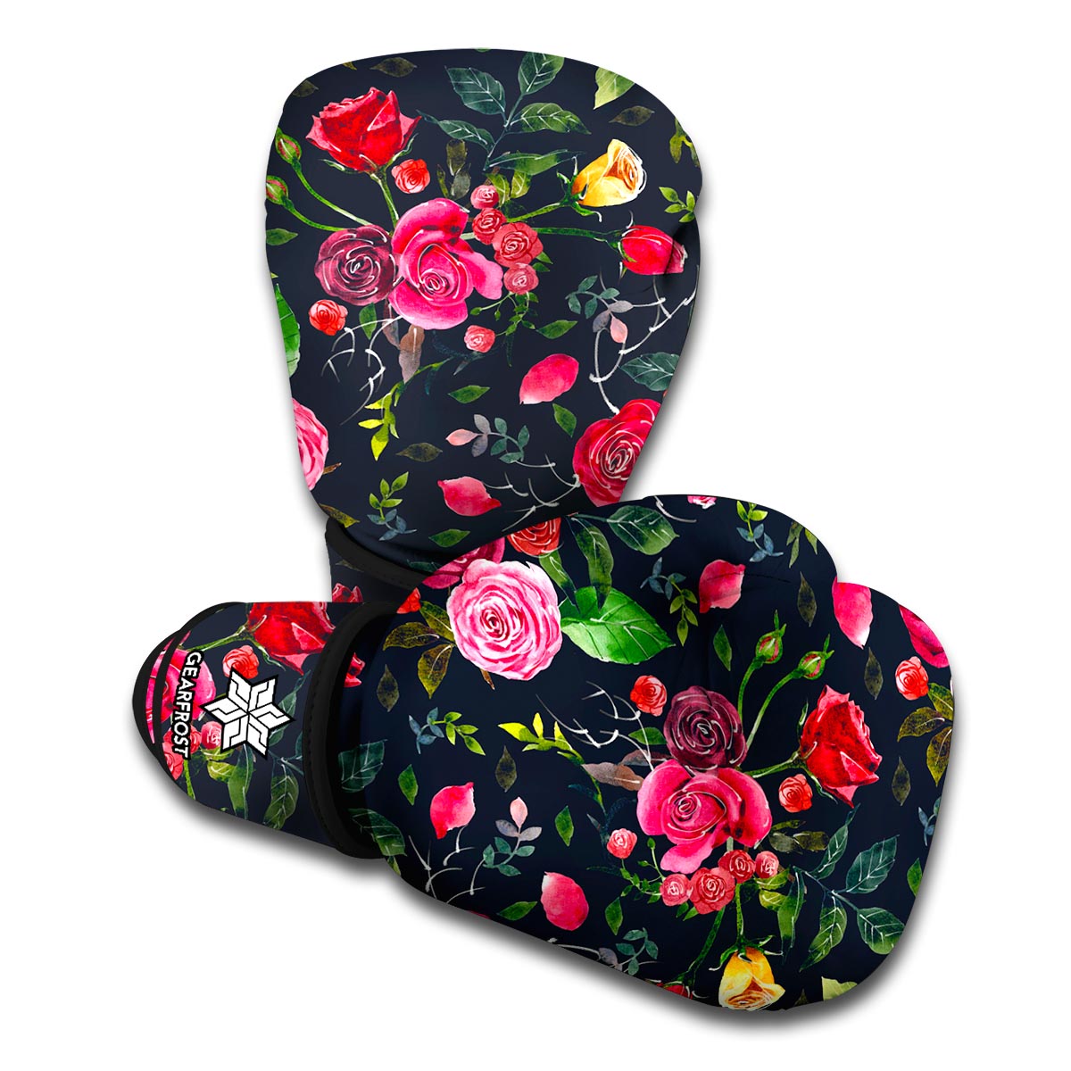 Roses Floral Flower Pattern Print Boxing Gloves