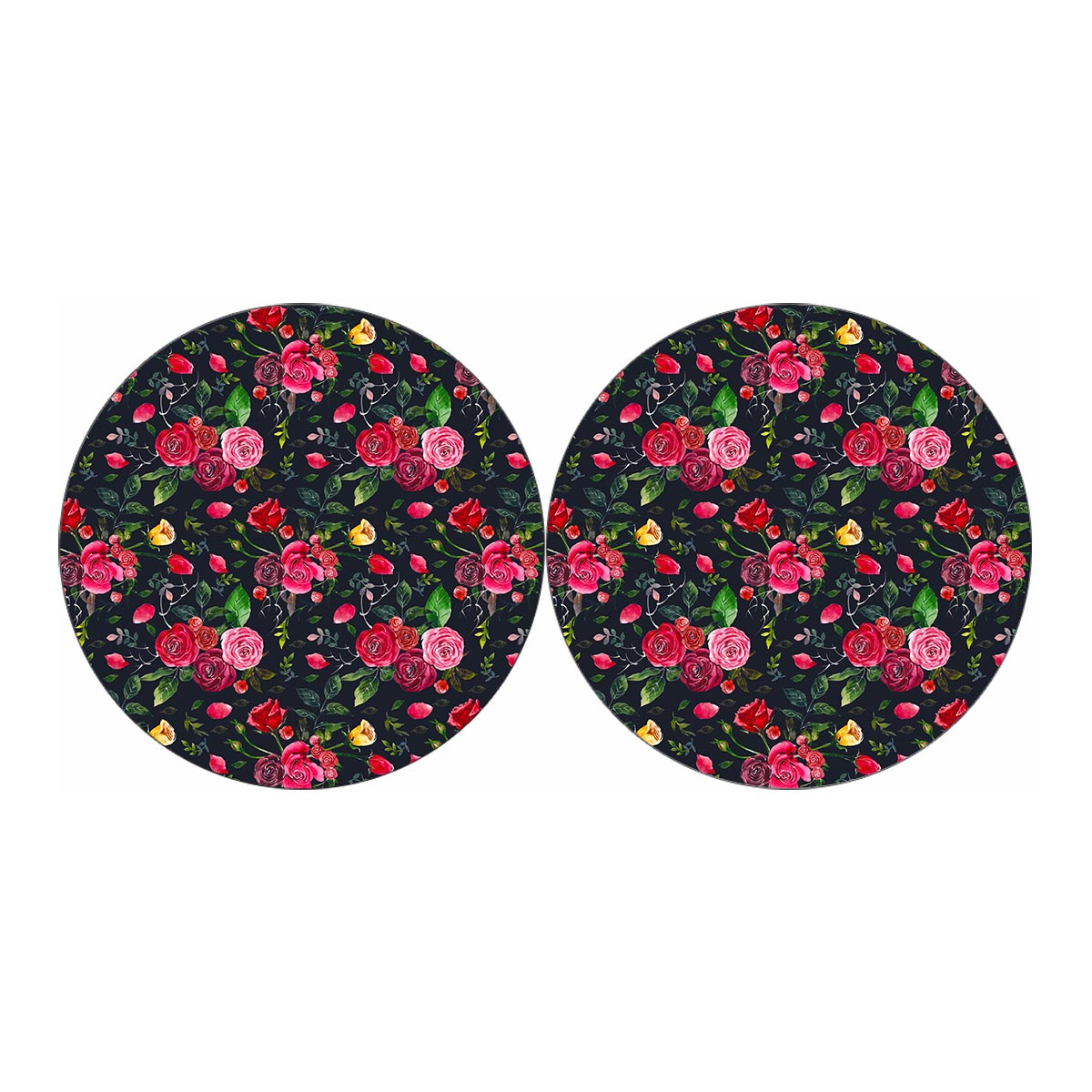 Roses Floral Flower Pattern Print Car Coasters