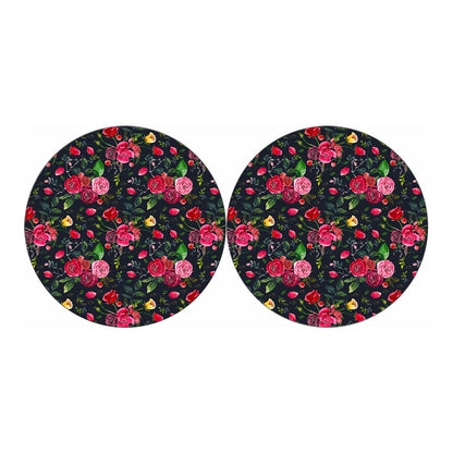 Roses Floral Flower Pattern Print Car Coasters