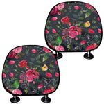 Roses Floral Flower Pattern Print Car Headrest Covers