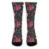 Roses Floral Flower Pattern Print Crew Socks