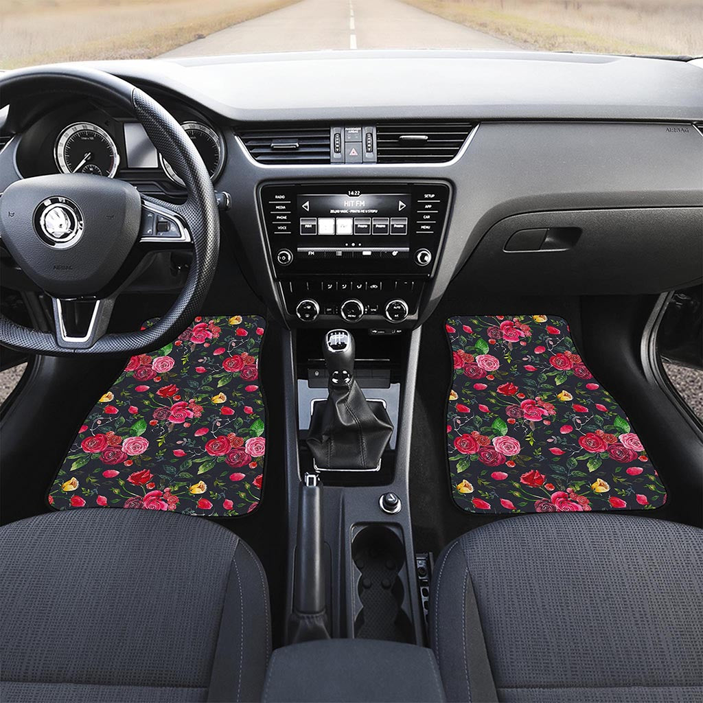 Roses Floral Flower Pattern Print Front Car Floor Mats