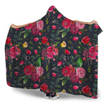 Roses Floral Flower Pattern Print Hooded Blanket