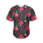 Roses Floral Flower Pattern Print Men's Baseball Jersey