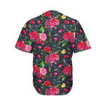 Roses Floral Flower Pattern Print Men's Baseball Jersey