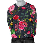 Roses Floral Flower Pattern Print Men's Crewneck Sweatshirt GearFrost