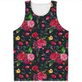 Roses Floral Flower Pattern Print Men's Tank Top