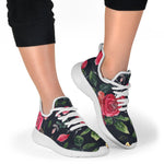 Roses Floral Flower Pattern Print Mesh Knit Shoes GearFrost