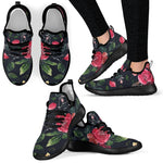 Roses Floral Flower Pattern Print Mesh Knit Shoes GearFrost