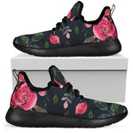 Roses Floral Flower Pattern Print Mesh Knit Shoes GearFrost