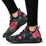 Roses Floral Flower Pattern Print Mesh Knit Shoes GearFrost