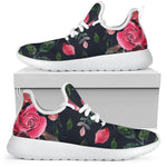 Roses Floral Flower Pattern Print Mesh Knit Shoes GearFrost