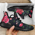 Roses Floral Flower Pattern Print Mesh Knit Shoes GearFrost