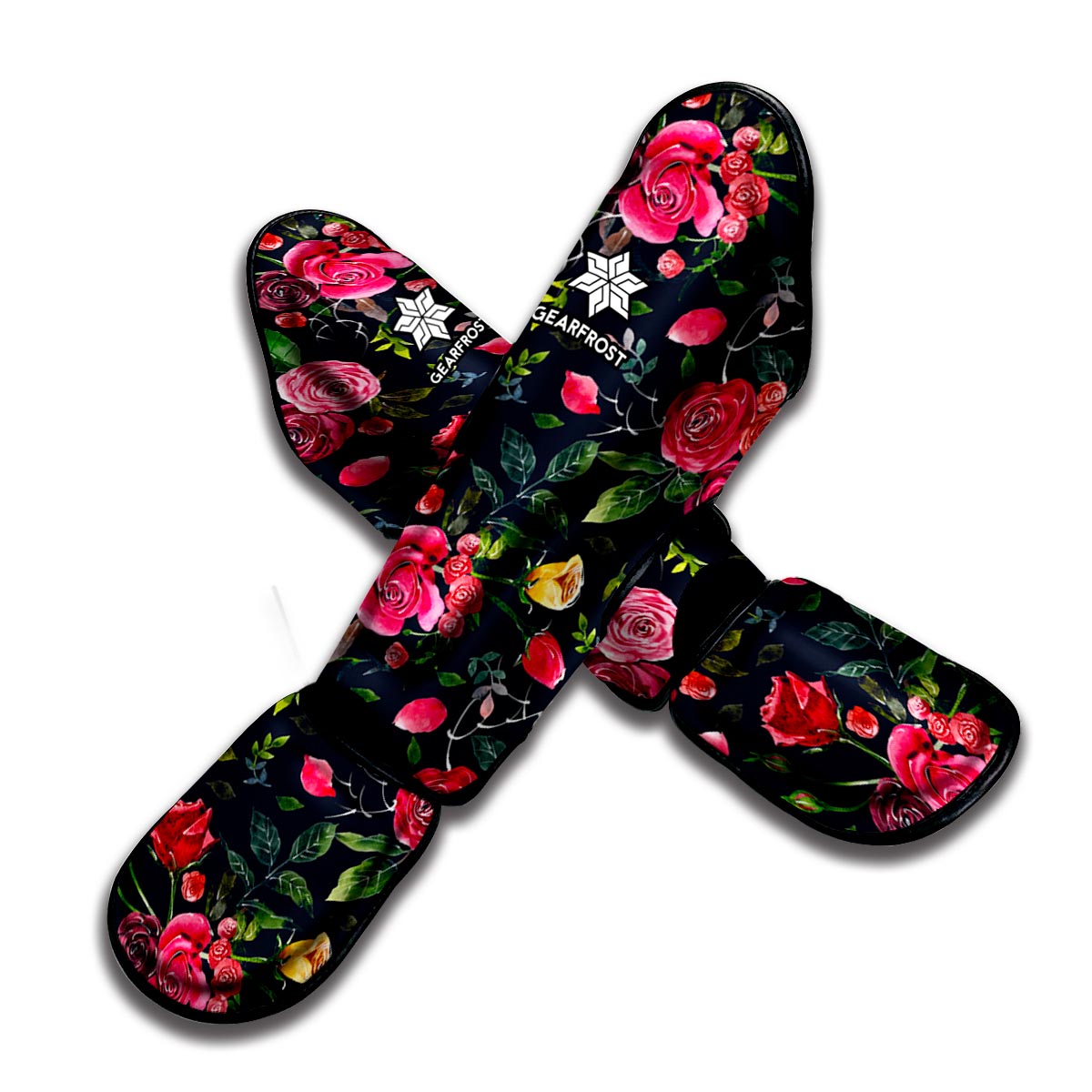 Roses Floral Flower Pattern Print Muay Thai Shin Guard
