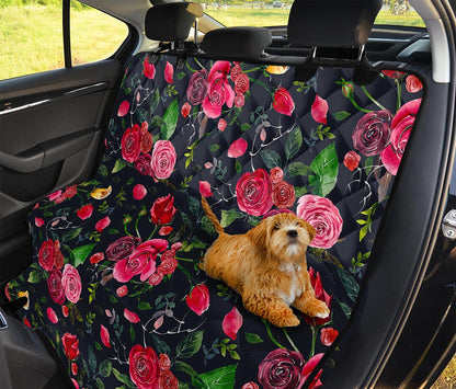 Roses Floral Flower Pattern Print Pet Car Back Seat Cover