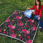 Roses Floral Flower Pattern Print Quilt