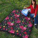 Roses Floral Flower Pattern Print Quilt