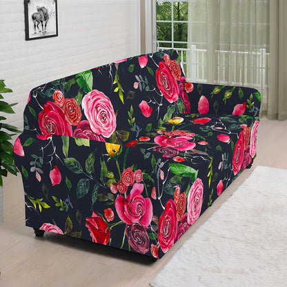 Roses Floral Flower Pattern Print Sofa Cover