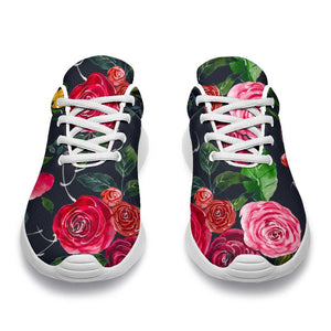 Roses Floral Flower Pattern Print Sport Shoes GearFrost