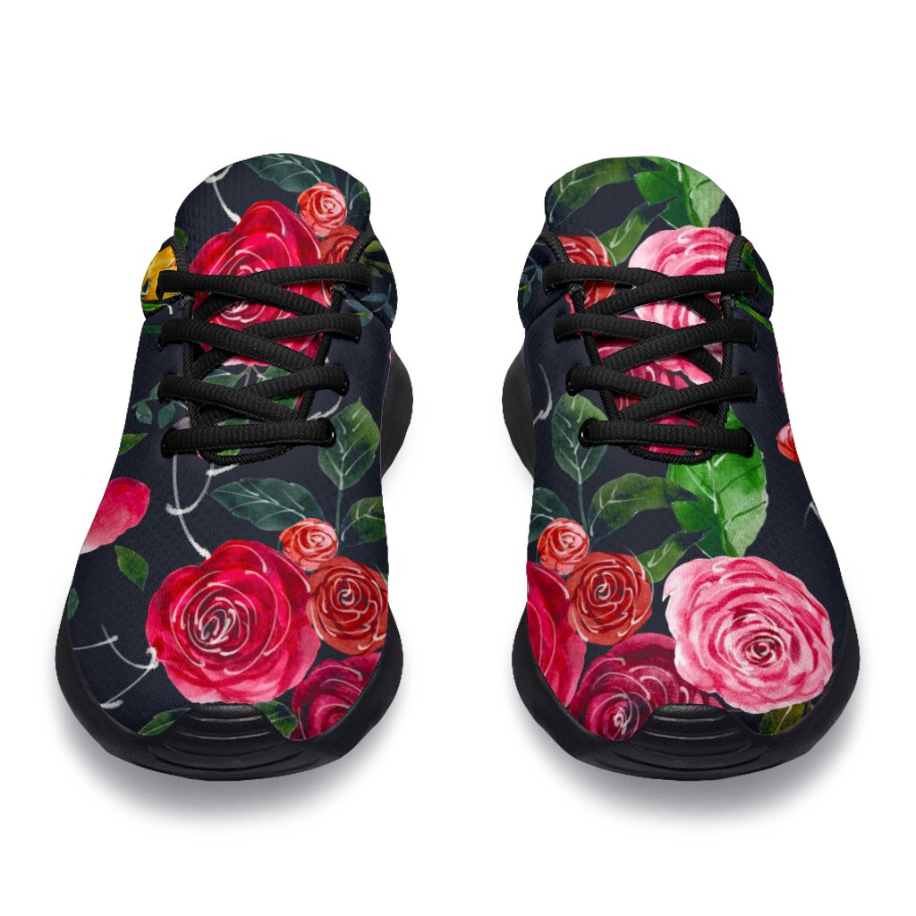 Roses Floral Flower Pattern Print Sport Shoes GearFrost