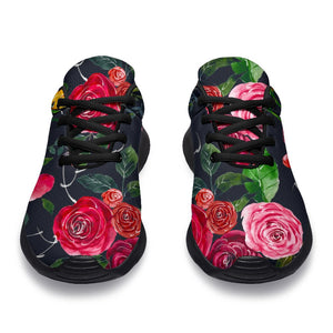 Roses Floral Flower Pattern Print Sport Shoes GearFrost