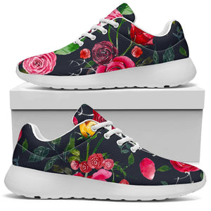 Roses Floral Flower Pattern Print Sport Shoes GearFrost