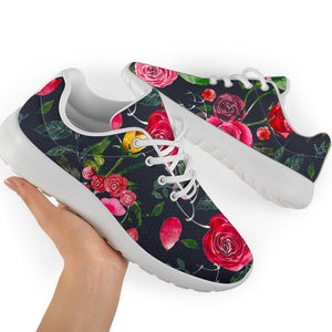 Roses Floral Flower Pattern Print Sport Shoes GearFrost