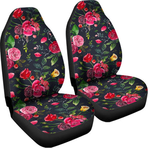 Roses Floral Flower Pattern Print Universal Fit Car Seat Covers